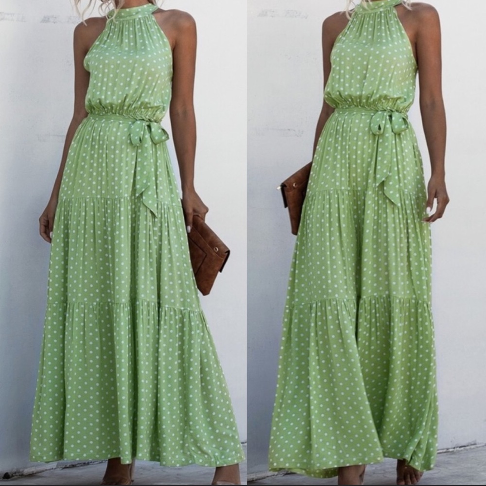 Boho floral halter maxi dress - Picture 2 of 10